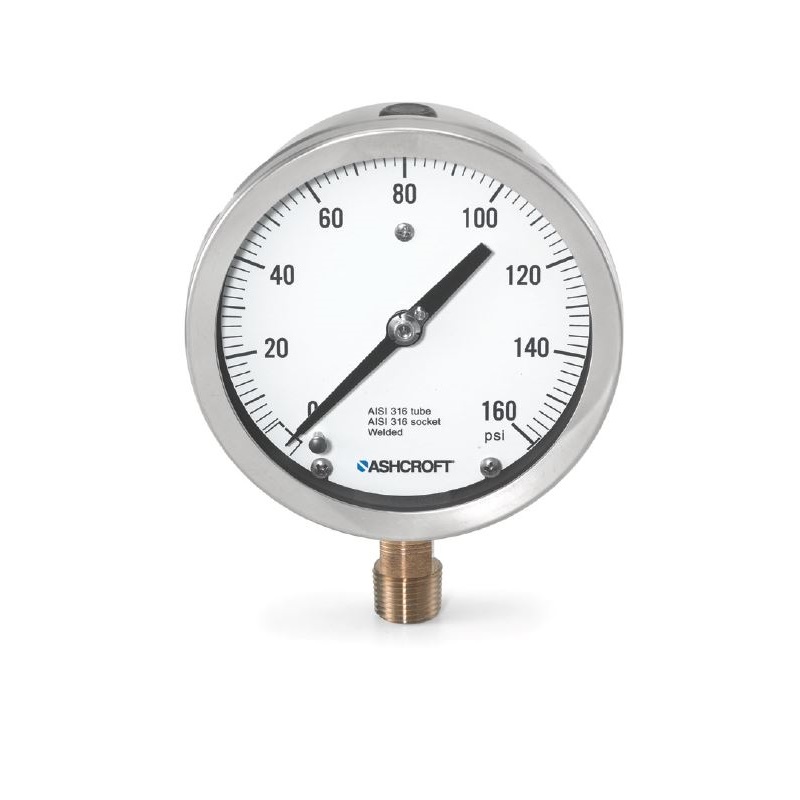 Pressure Gauge 0 to 100 PSI 2-1/2" Face 1/4" Thread Lower Mount